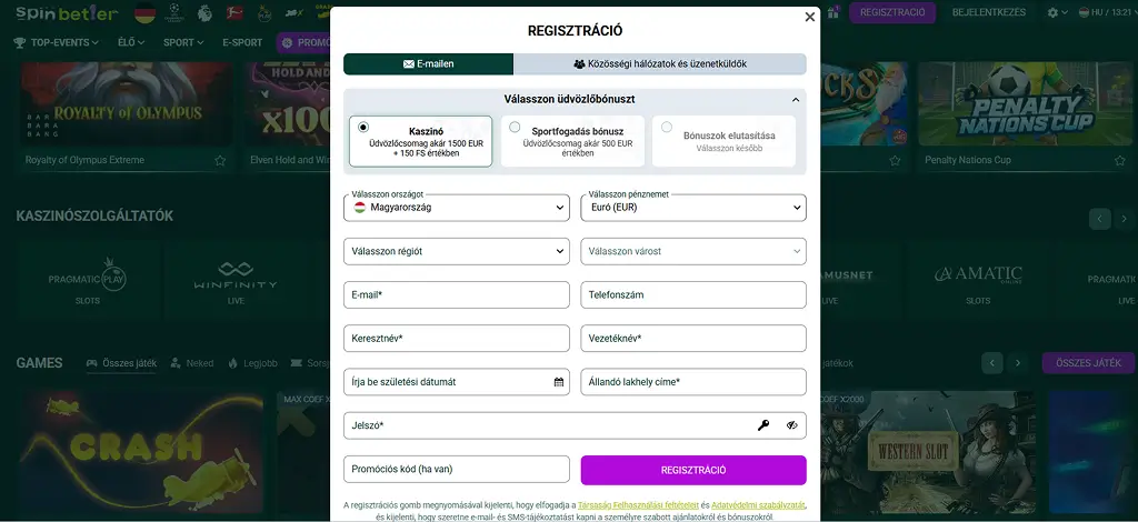 A Spinbetter Regisztráció és KYC Folyamat